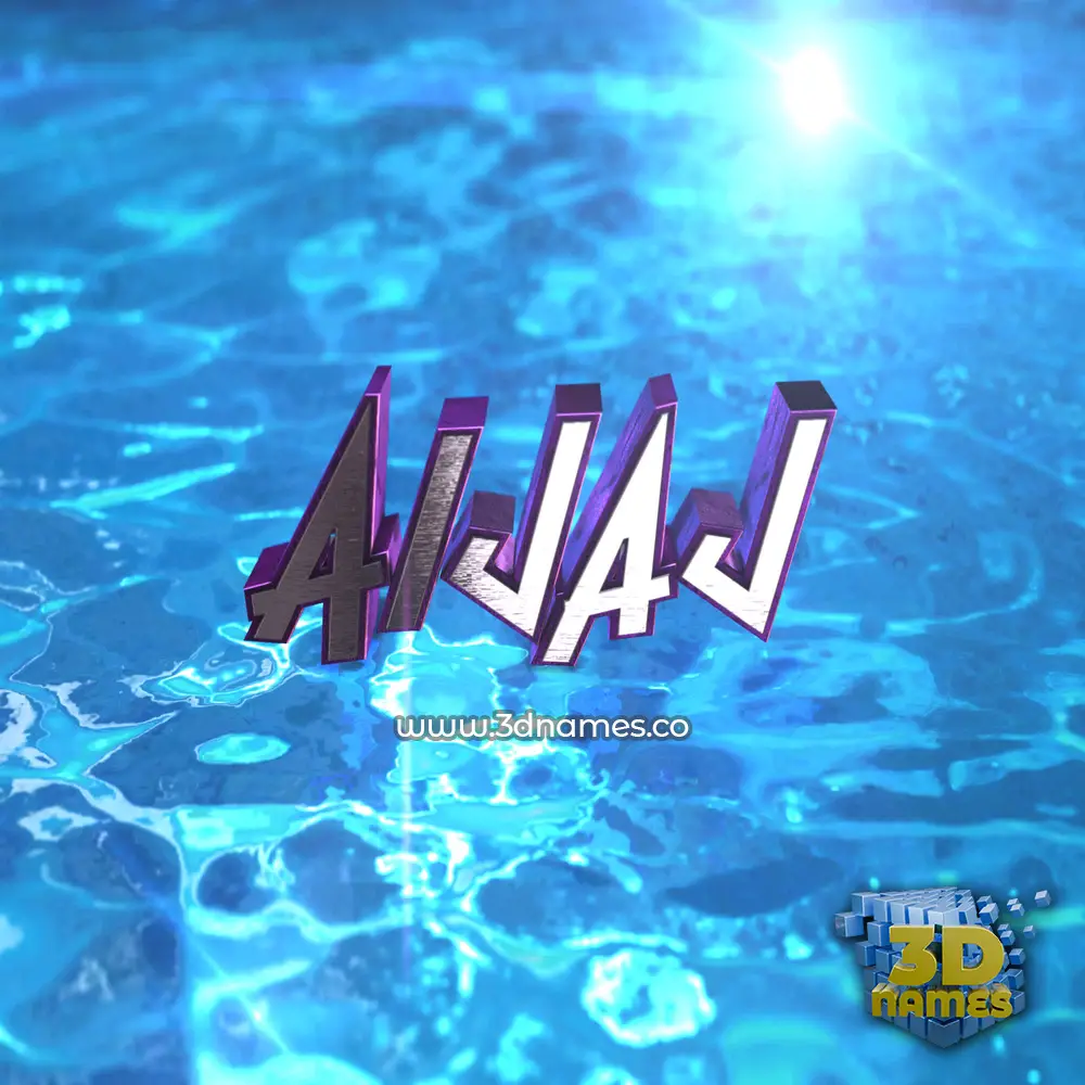 aijaj in Water 2015 style - 3D name wallpaper