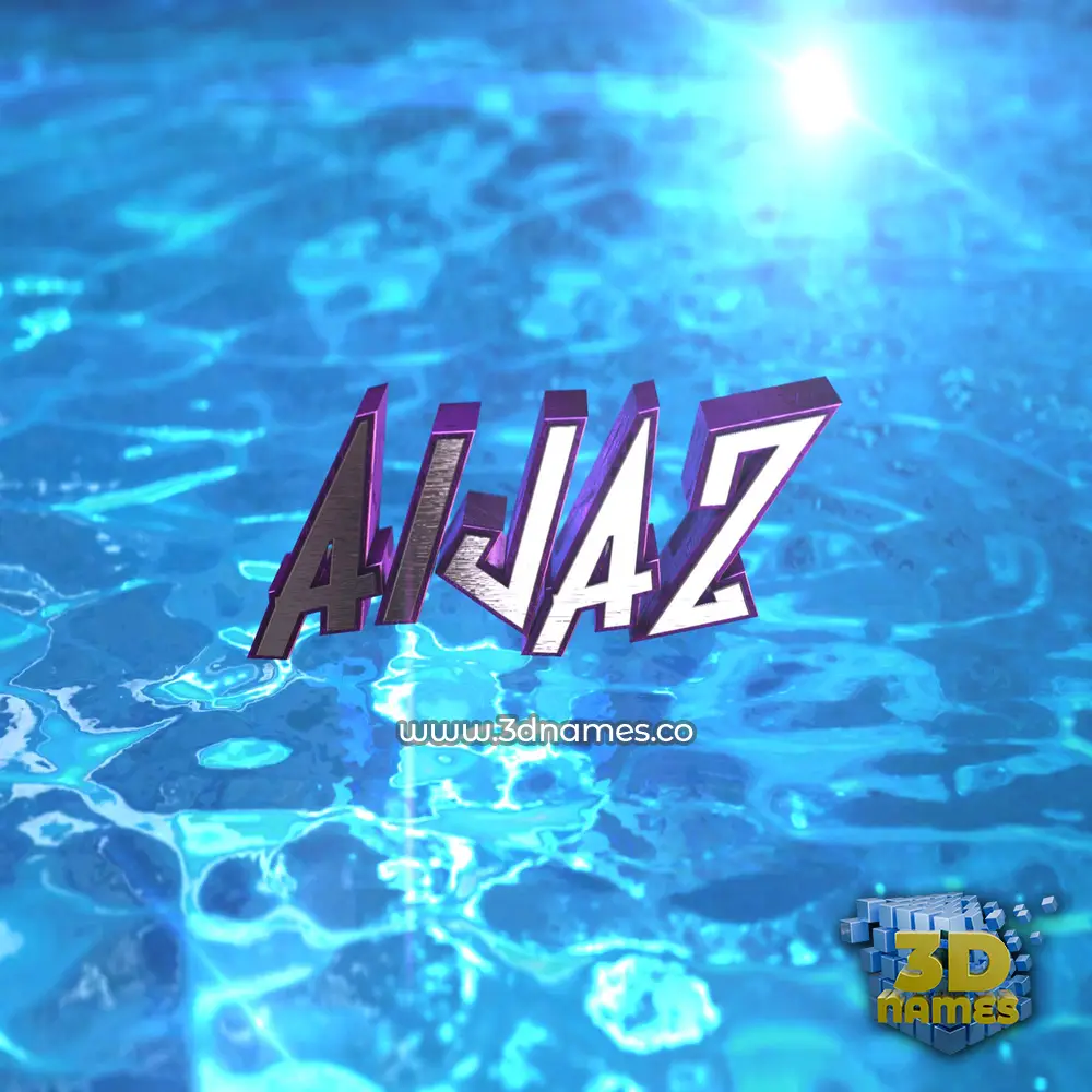 aijaz in Water 2015 style - 3D name wallpaper
