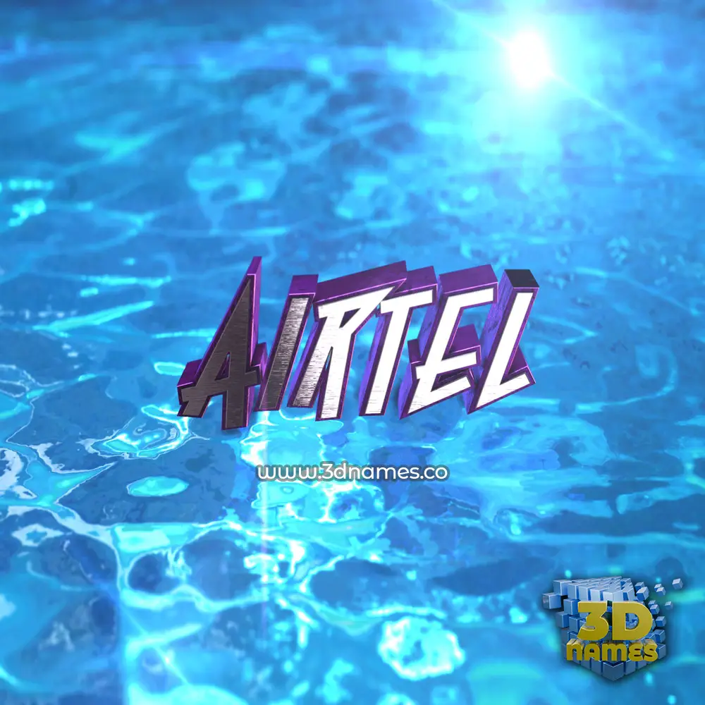 airtel in Water 2015 style - 3D name wallpaper