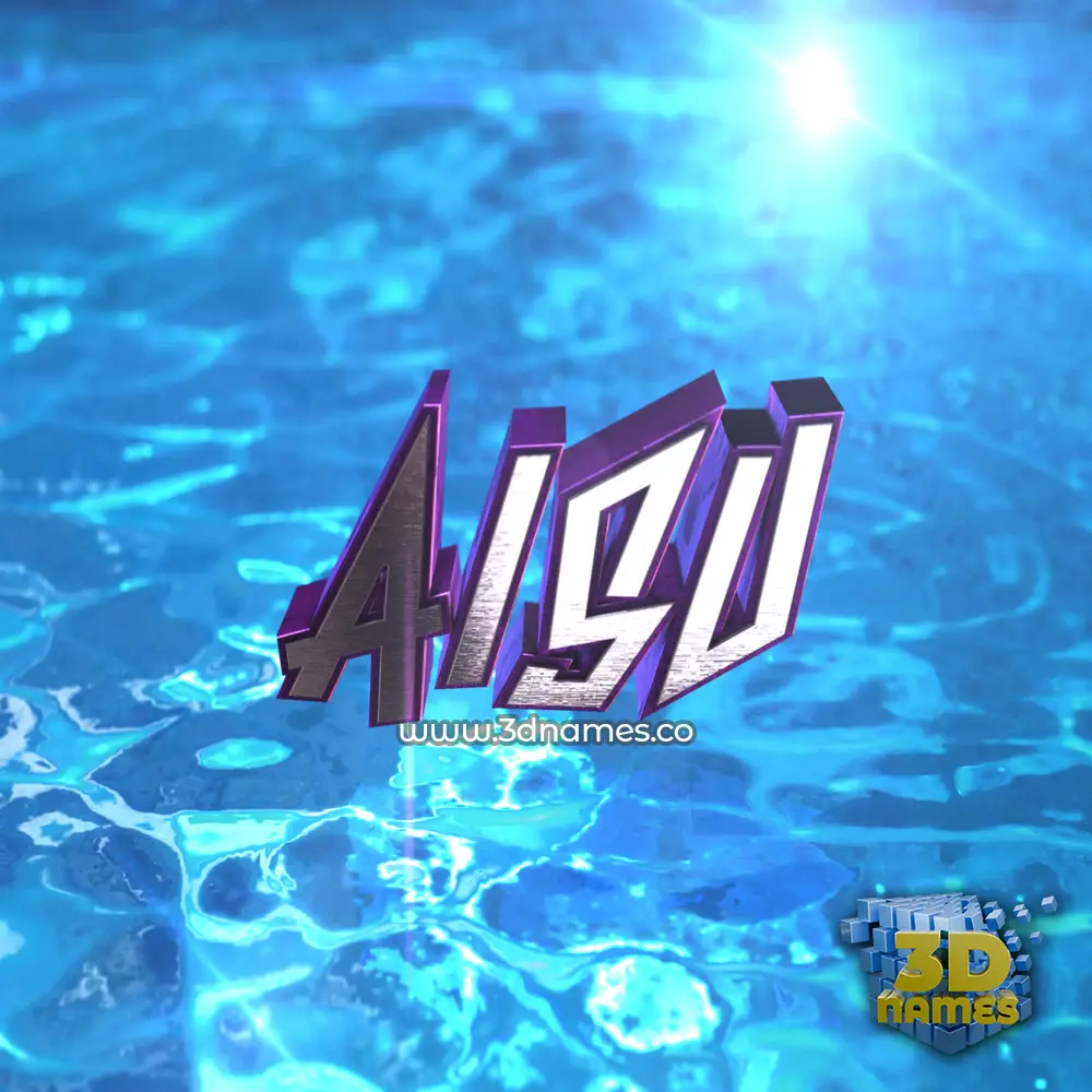aisu in Water 2015 style - 3D name wallpaper
