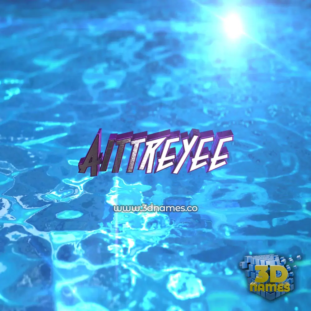 aittreyee in Water 2015 style - 3D name wallpaper