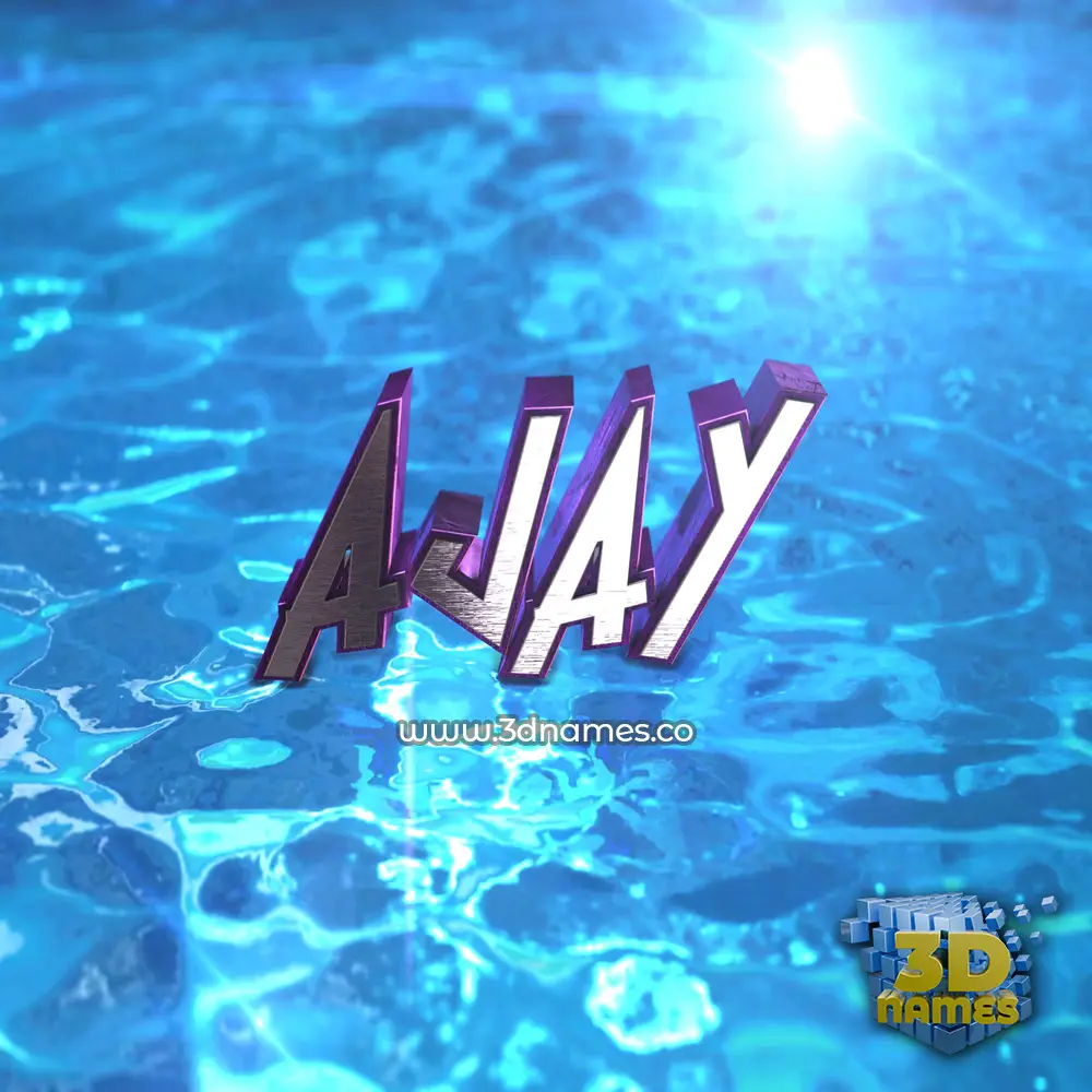 ajay in Water 2015 style - 3D name wallpaper