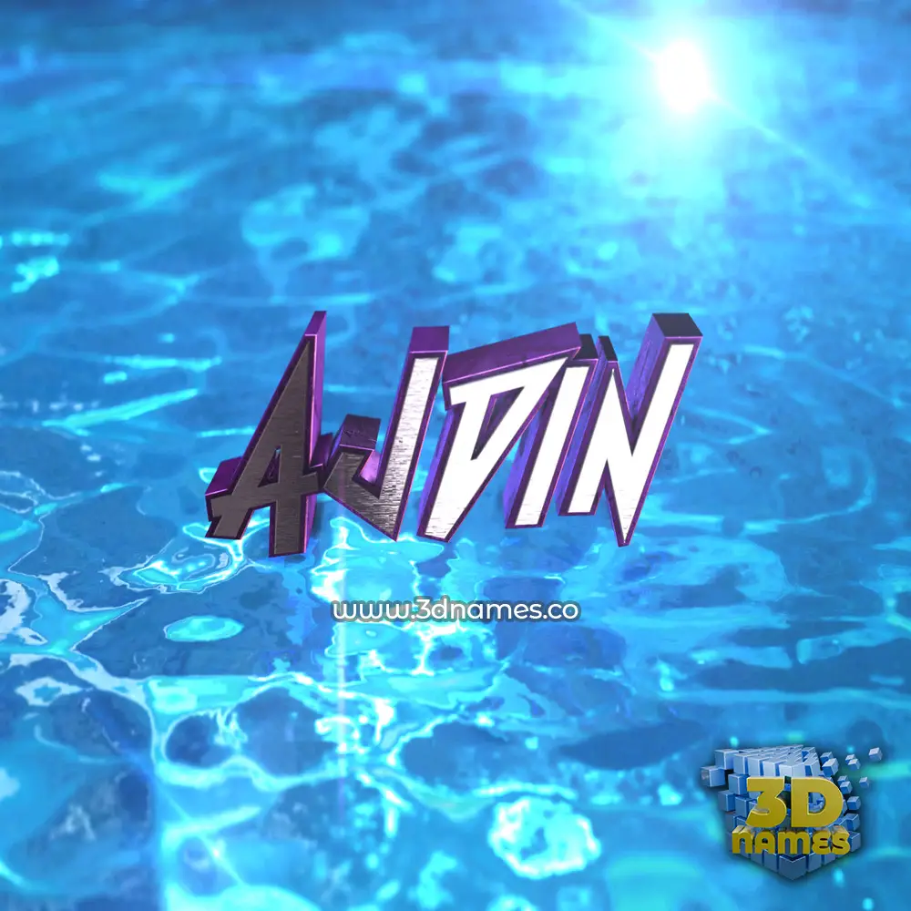 ajdin in Water 2015 style - 3D name wallpaper