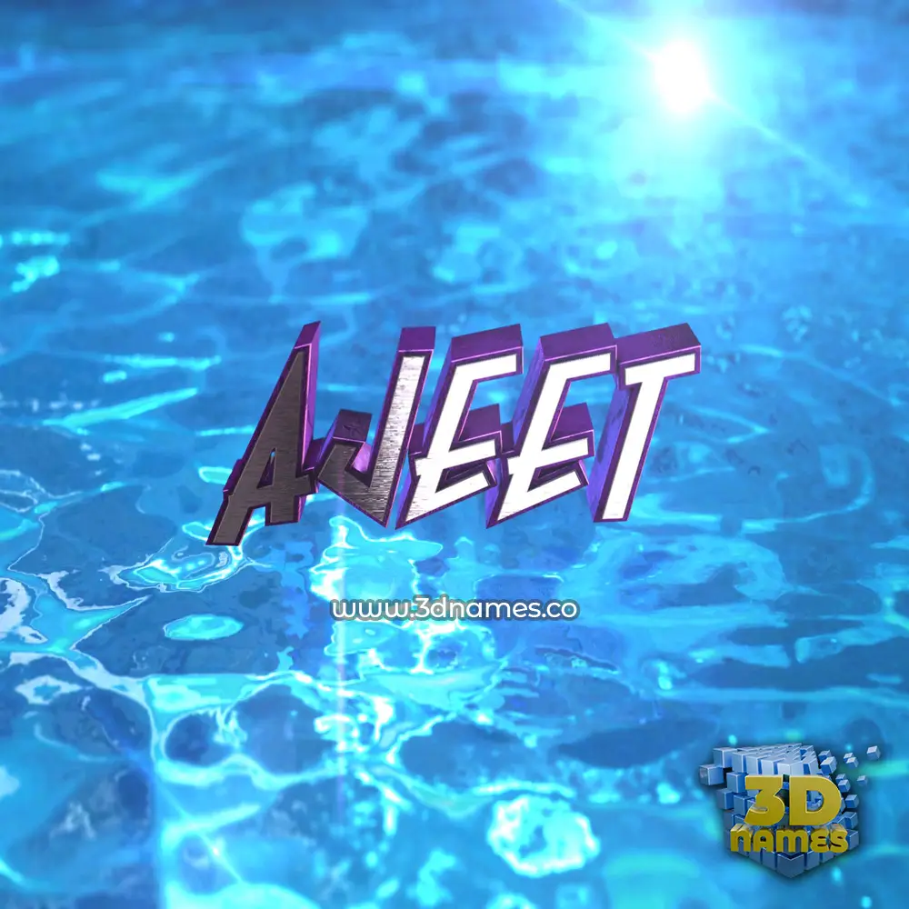 ajeet in Water 2015 style - 3D name wallpaper