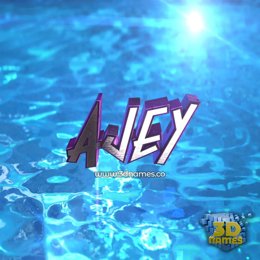 ajey in Water 2015 style - 3D name wallpaper