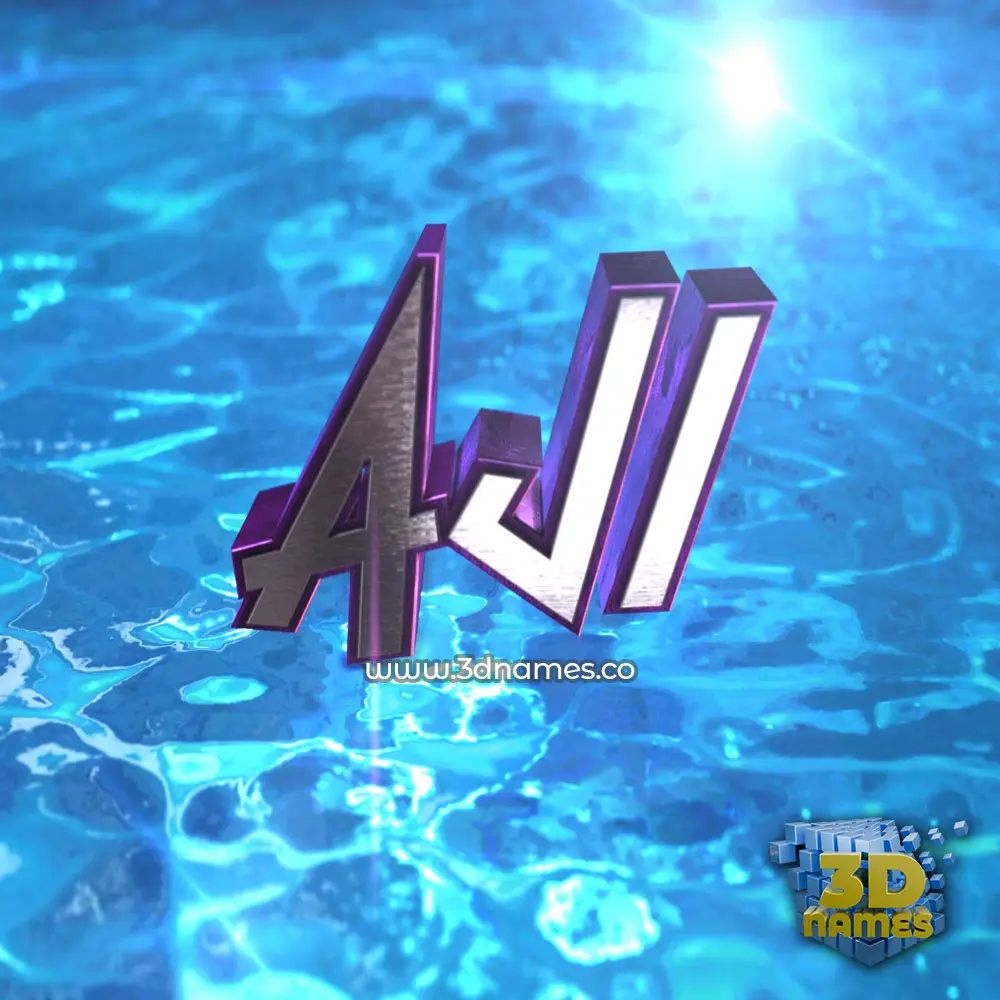 aji in Water 2015 style - 3D name wallpaper