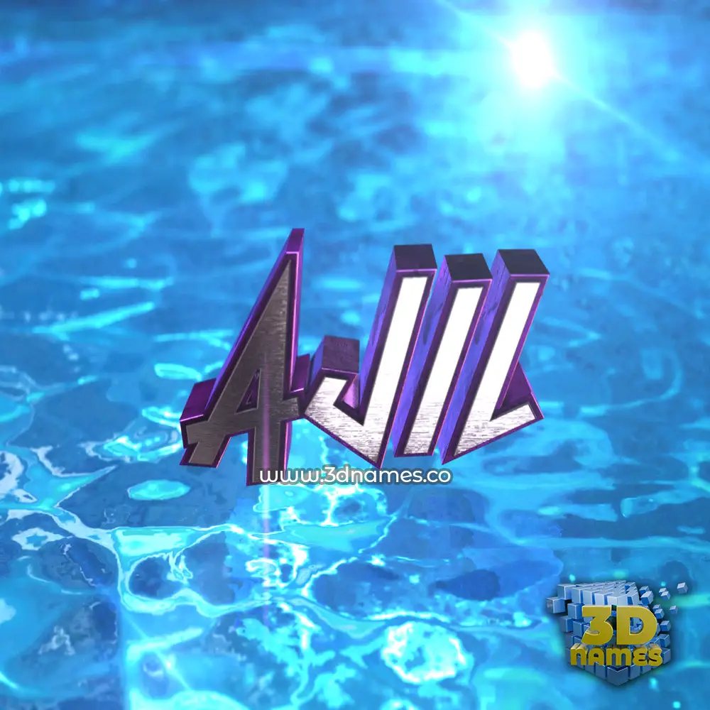 ajil in Water 2015 style - 3D name wallpaper