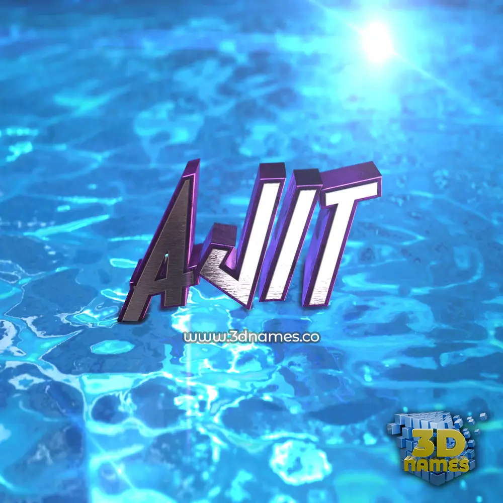 ajit in Water 2015 style - 3D name wallpaper