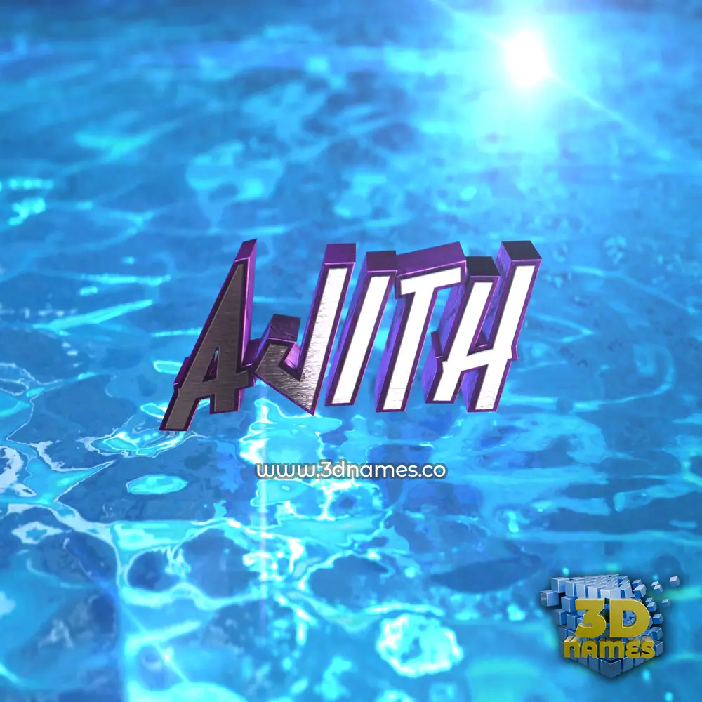 ajith in Water 2015 style - 3D name wallpaper
