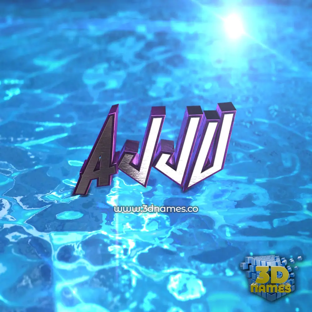 ajju in Water 2015 style - 3D name wallpaper