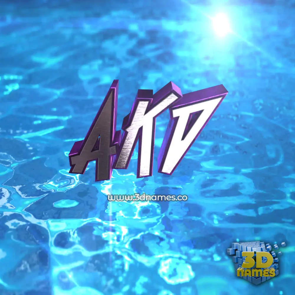 akd in Water 2015 style - 3D name wallpaper