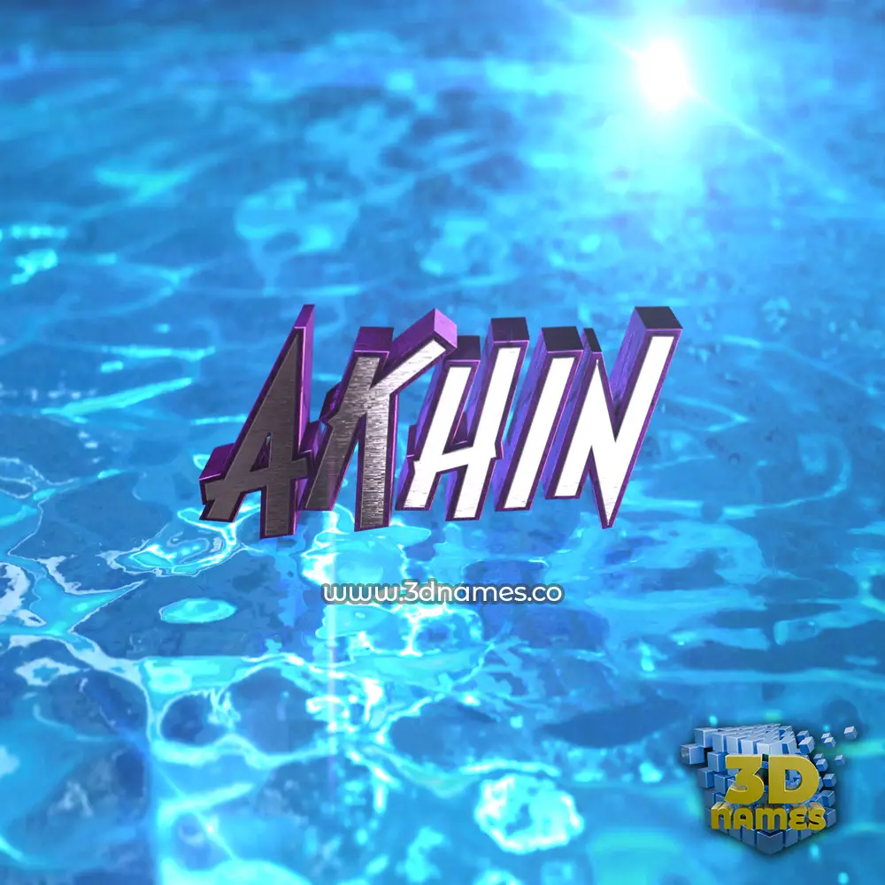akhin in Water 2015 style - 3D name wallpaper