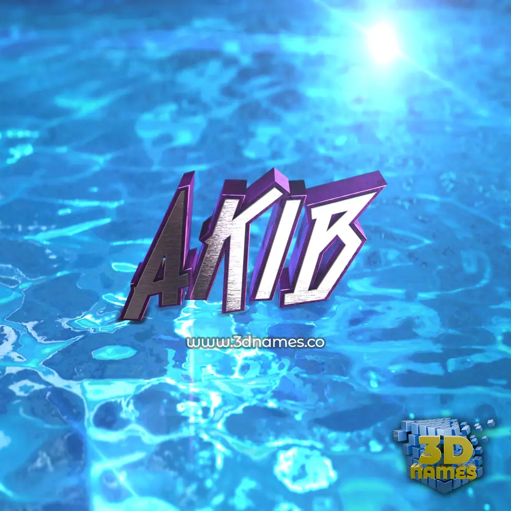 akib in Water 2015 style - 3D name wallpaper