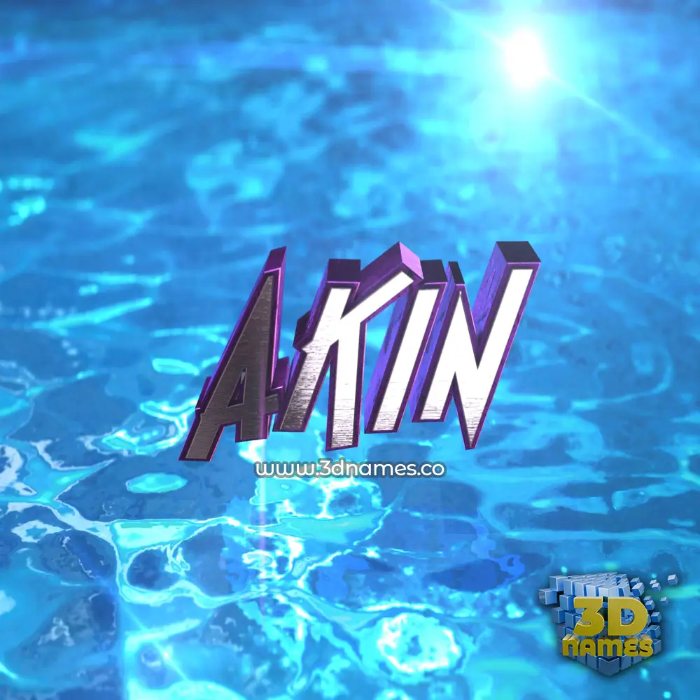 akin in Water 2015 style - 3D name wallpaper