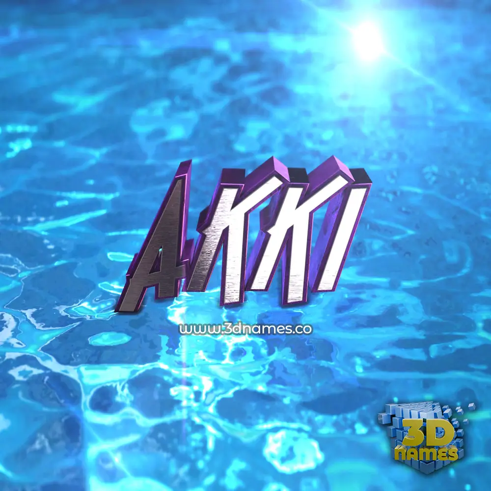 akki in Water 2015 style - 3D name wallpaper