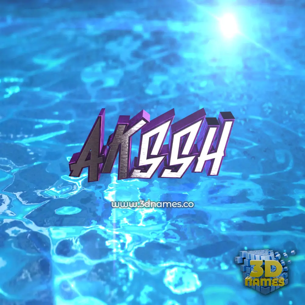 akssh in Water 2015 style - 3D name wallpaper