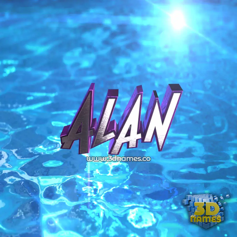 alan in Water 2015 style - 3D name wallpaper