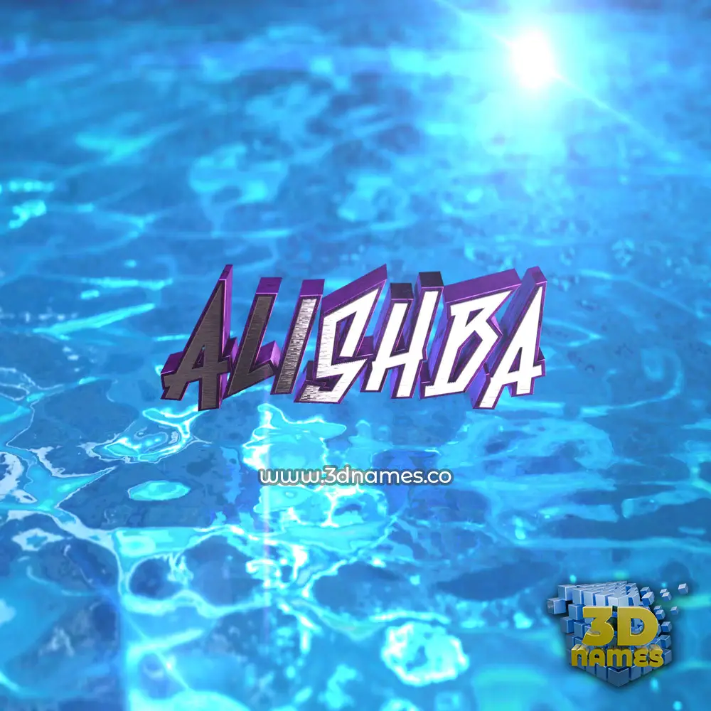 alishba in Water 2015 style - 3D name wallpaper