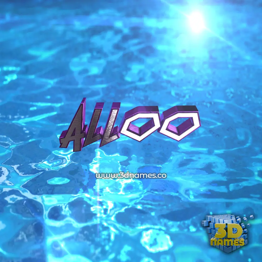 alloo in Water 2015 style - 3D name wallpaper