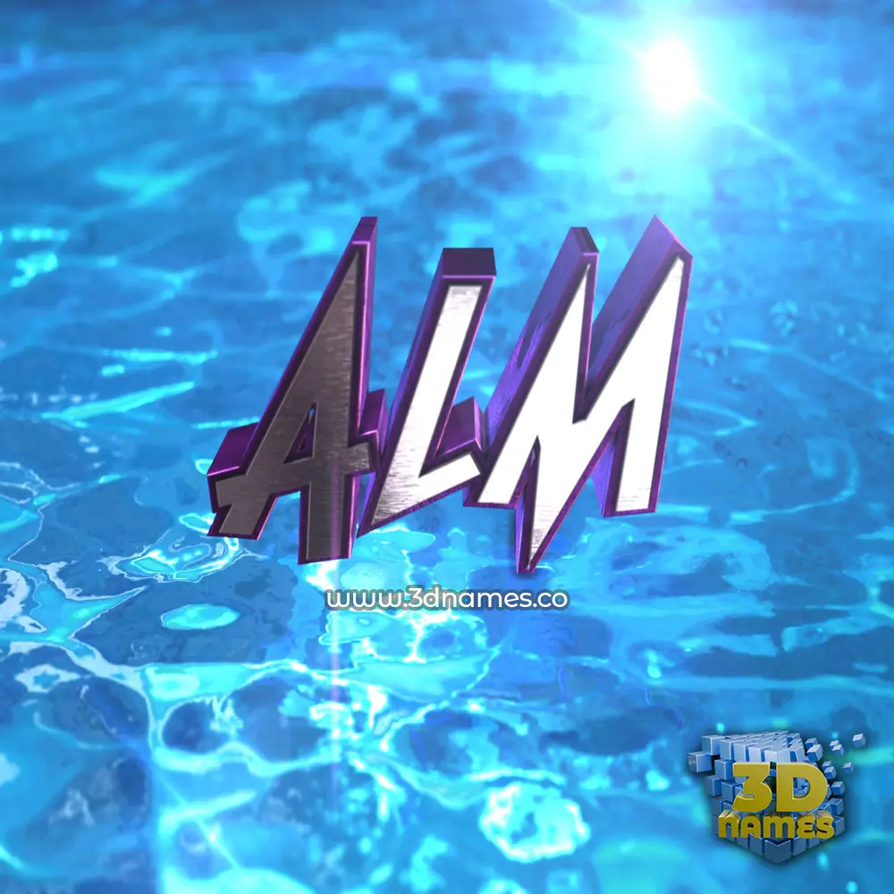 alm in Water 2015 style - 3D name wallpaper