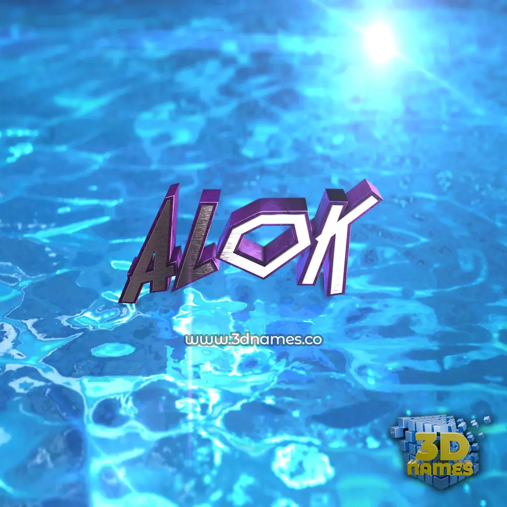 alok in Water 2015 style - 3D name wallpaper