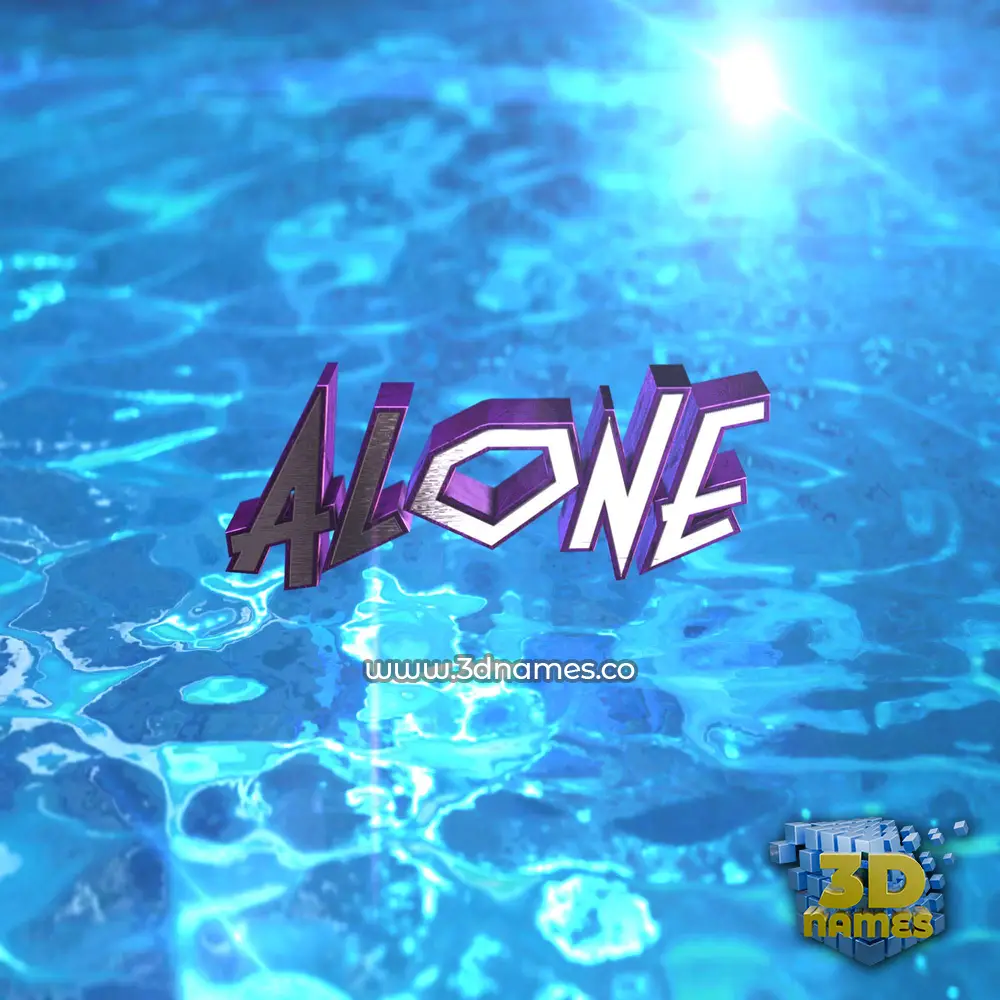 alone in Water 2015 style - 3D name wallpaper