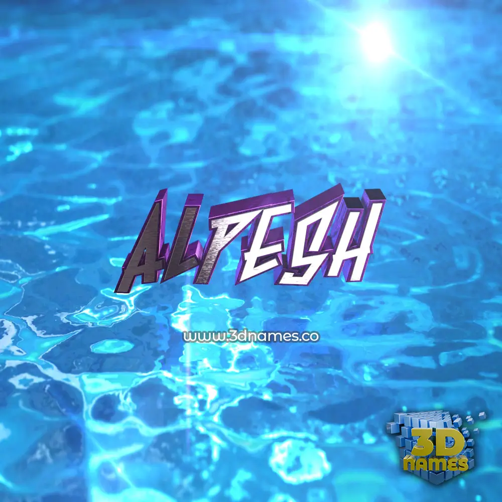 alpesh in Water 2015 style - 3D name wallpaper