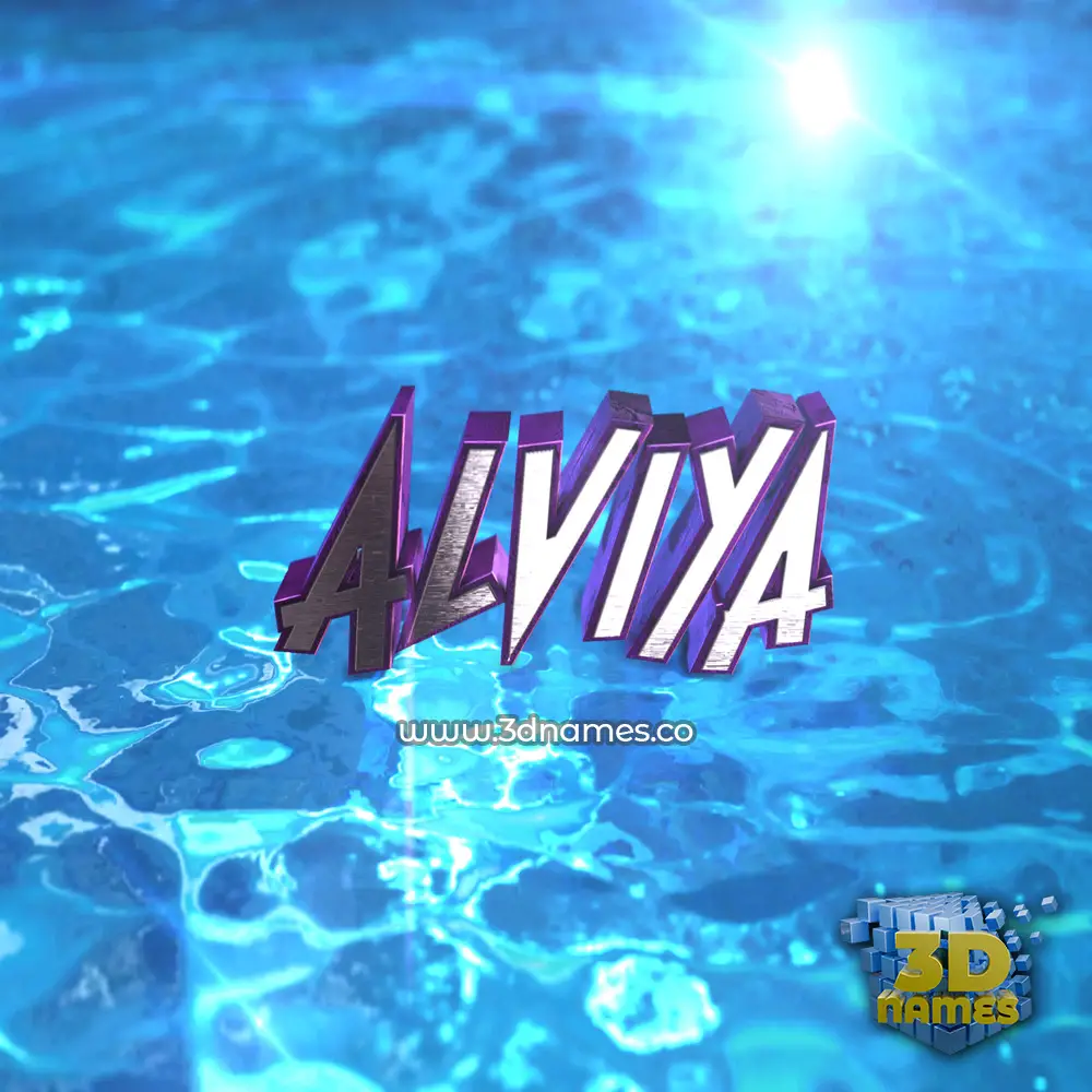 alviya in Water 2015 style - 3D name wallpaper