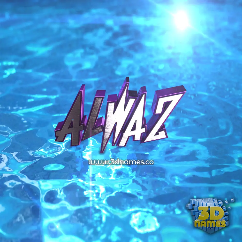 alwaz in Water 2015 style - 3D name wallpaper