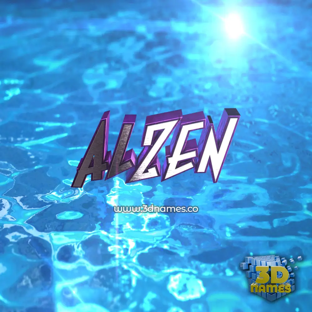 alzen in Water 2015 style - 3D name wallpaper
