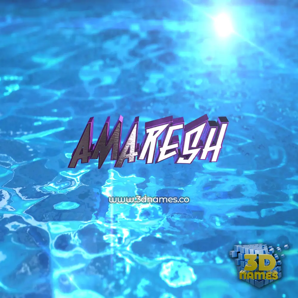 amaresh in Water 2015 style - 3D name wallpaper