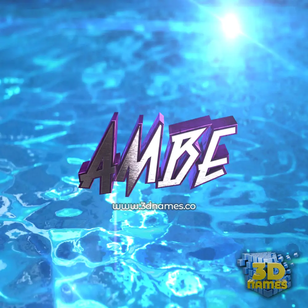 ambe in Water 2015 style - 3D name wallpaper