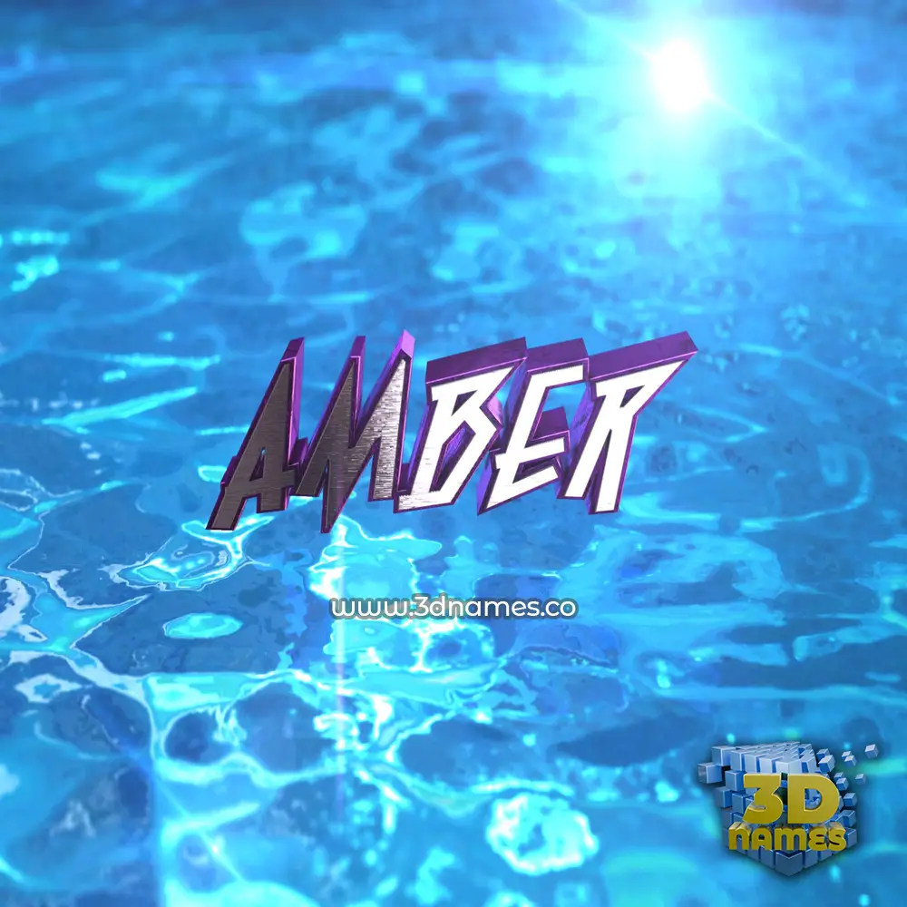 amber in Water 2015 style - 3D name wallpaper