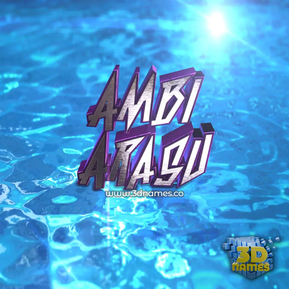 ambi arasu in Water 2015 style - 3D name wallpaper