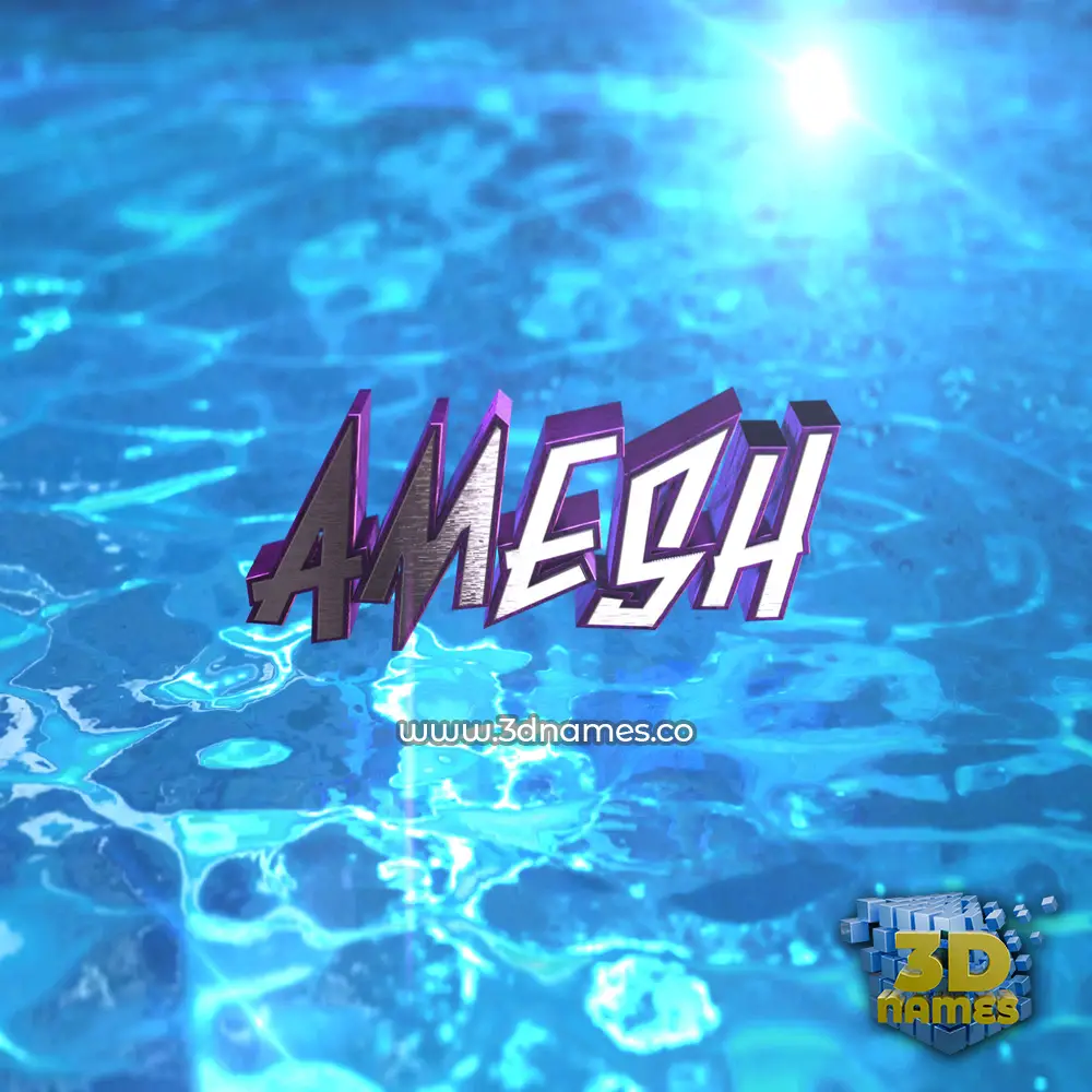 amesh in Water 2015 style - 3D name wallpaper