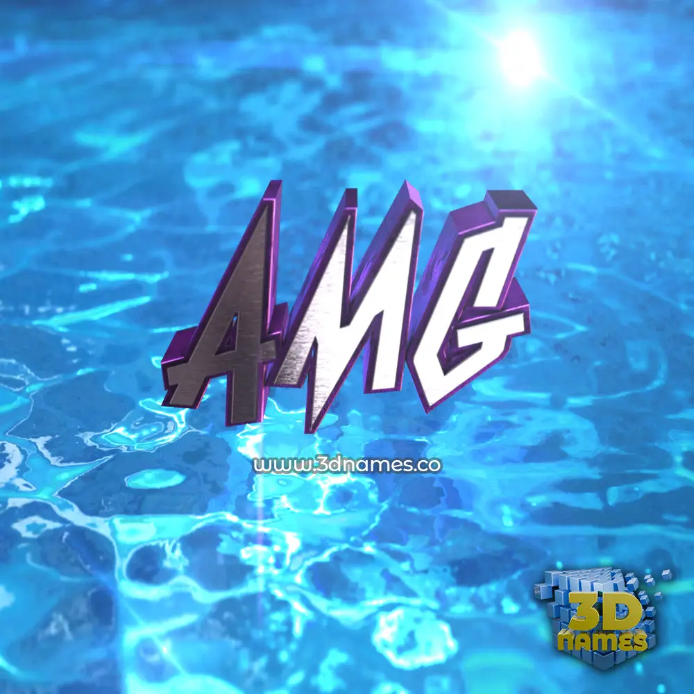 amg in Water 2015 style - 3D name wallpaper
