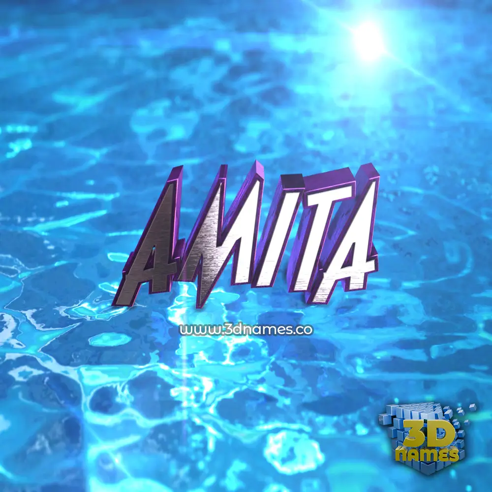 amita in Water 2015 style - 3D name wallpaper