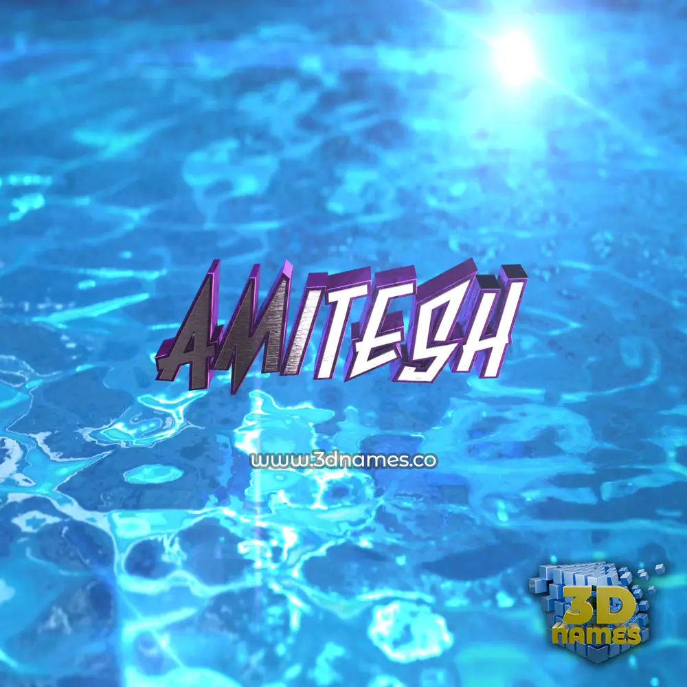 amitesh in Water 2015 style - 3D name wallpaper
