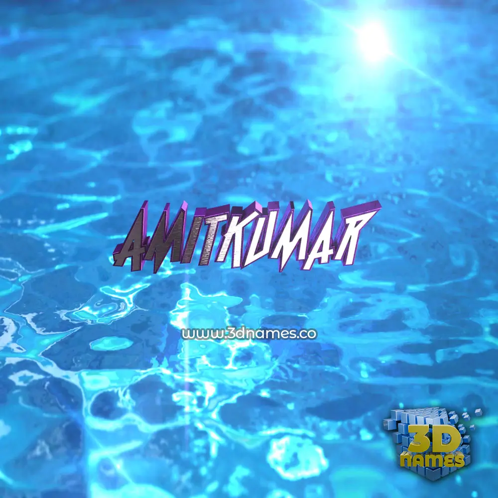 amitkumar in Water 2015 style - 3D name wallpaper