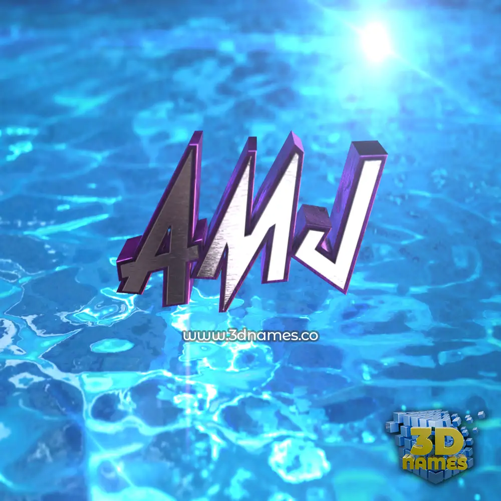 amj in Water 2015 style - 3D name wallpaper