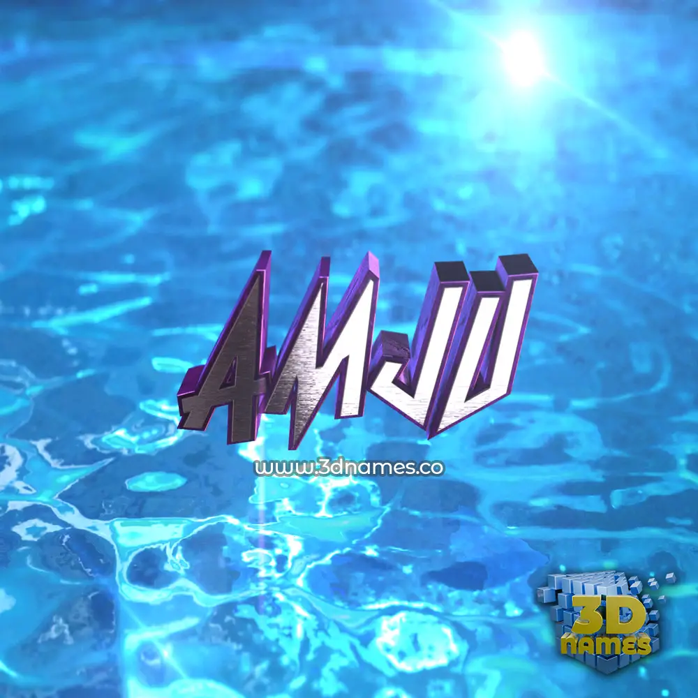 amju in Water 2015 style - 3D name wallpaper
