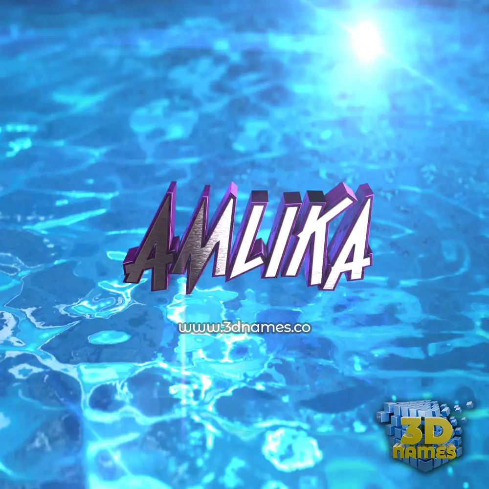 amlika in Water 2015 style - 3D name wallpaper