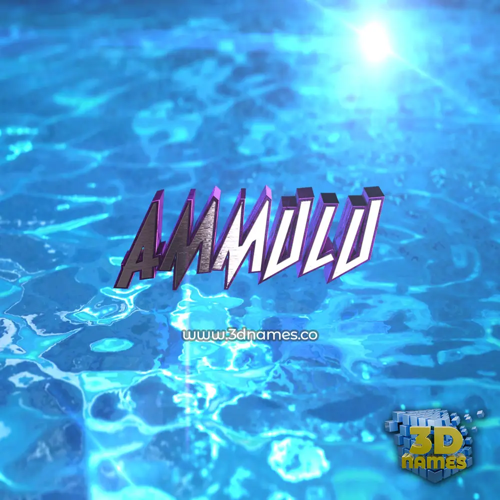 ammulu in Water 2015 style - 3D name wallpaper