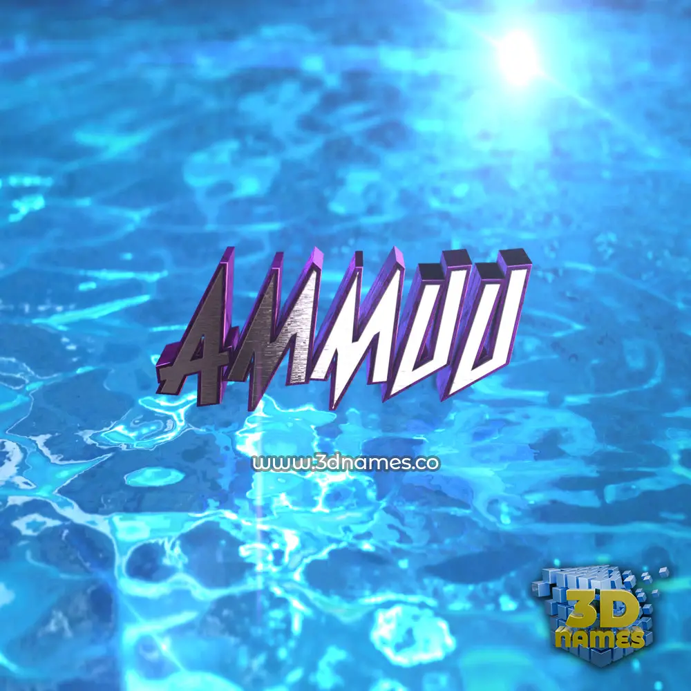 ammuu in Water 2015 style - 3D name wallpaper