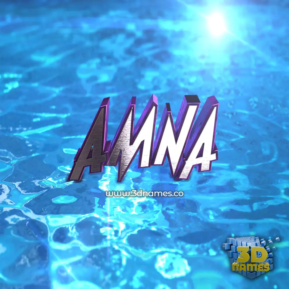 amna in Water 2015 style - 3D name wallpaper