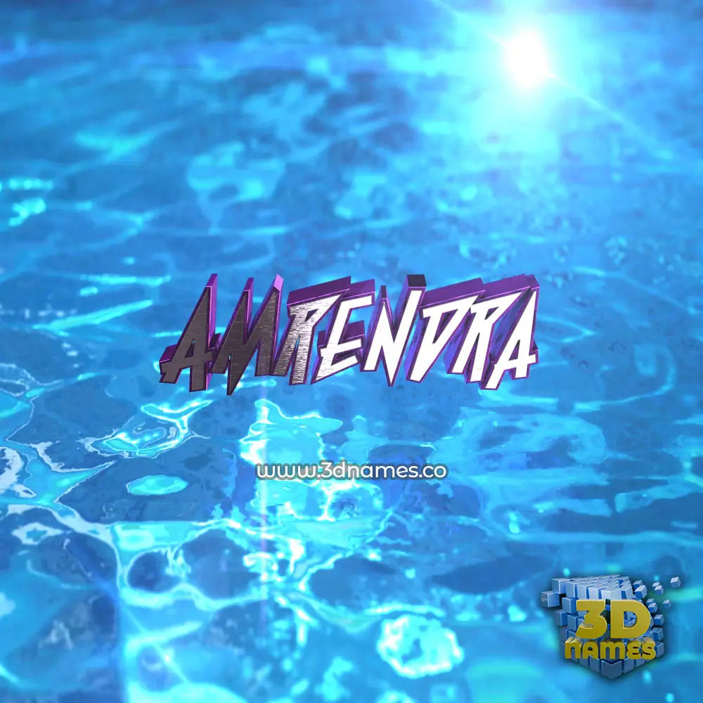 amrendra in Water 2015 style - 3D name wallpaper