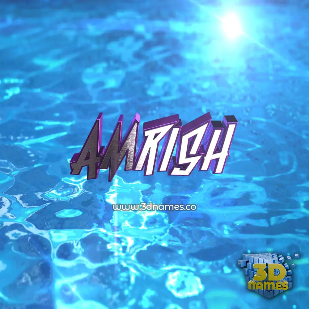 amrish in Water 2015 style - 3D name wallpaper