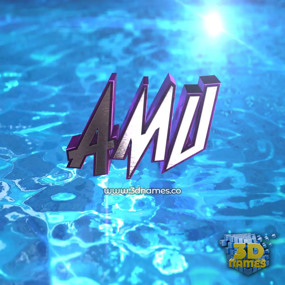 amu in Water 2015 style - 3D name wallpaper