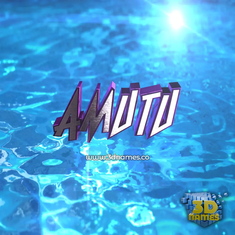 amutu in Water 2015 style - 3D name wallpaper
