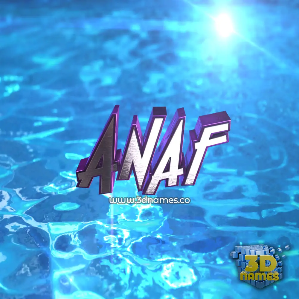 anaf in Water 2015 style - 3D name wallpaper